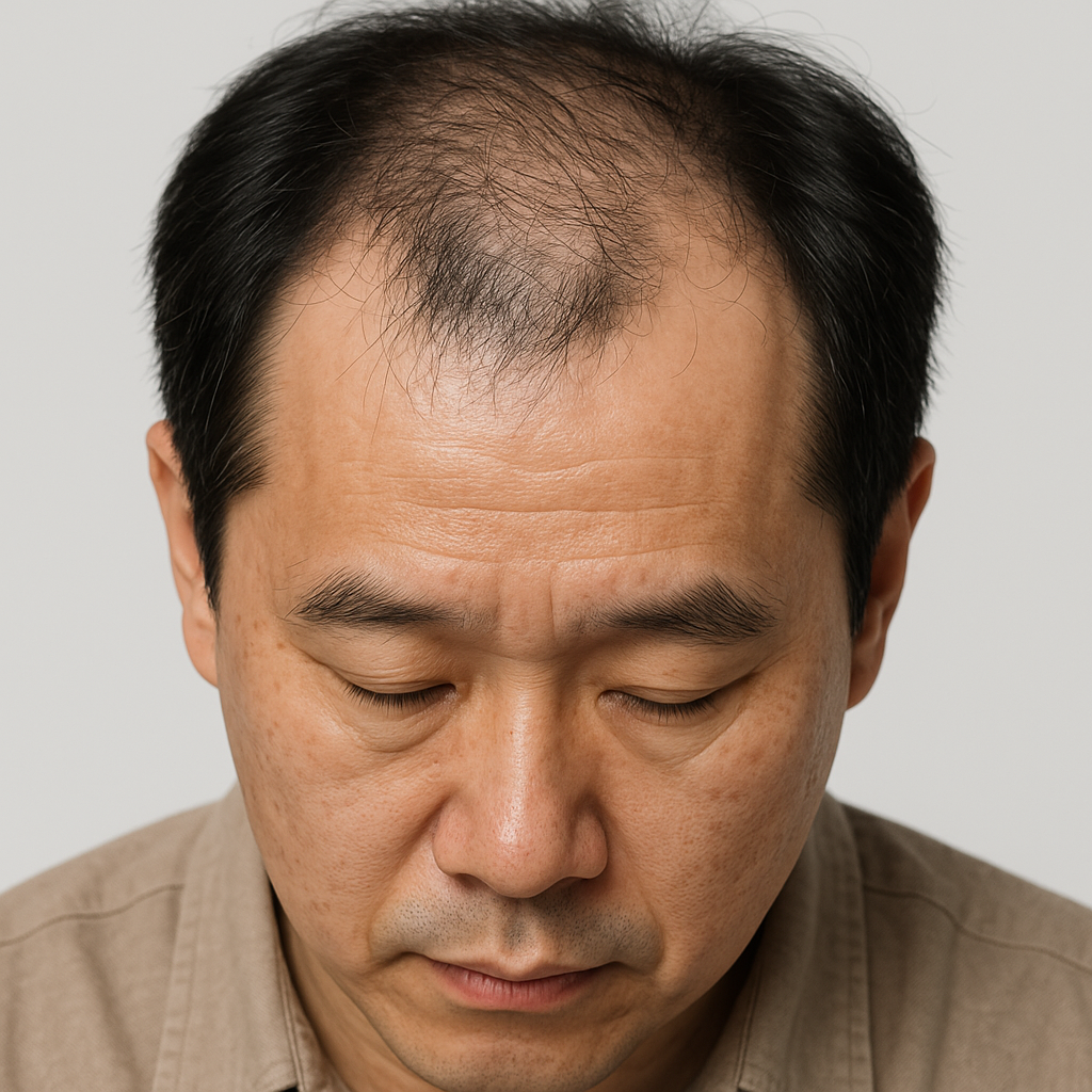 모발이식 시술 전 헤어라인 사진 이미지