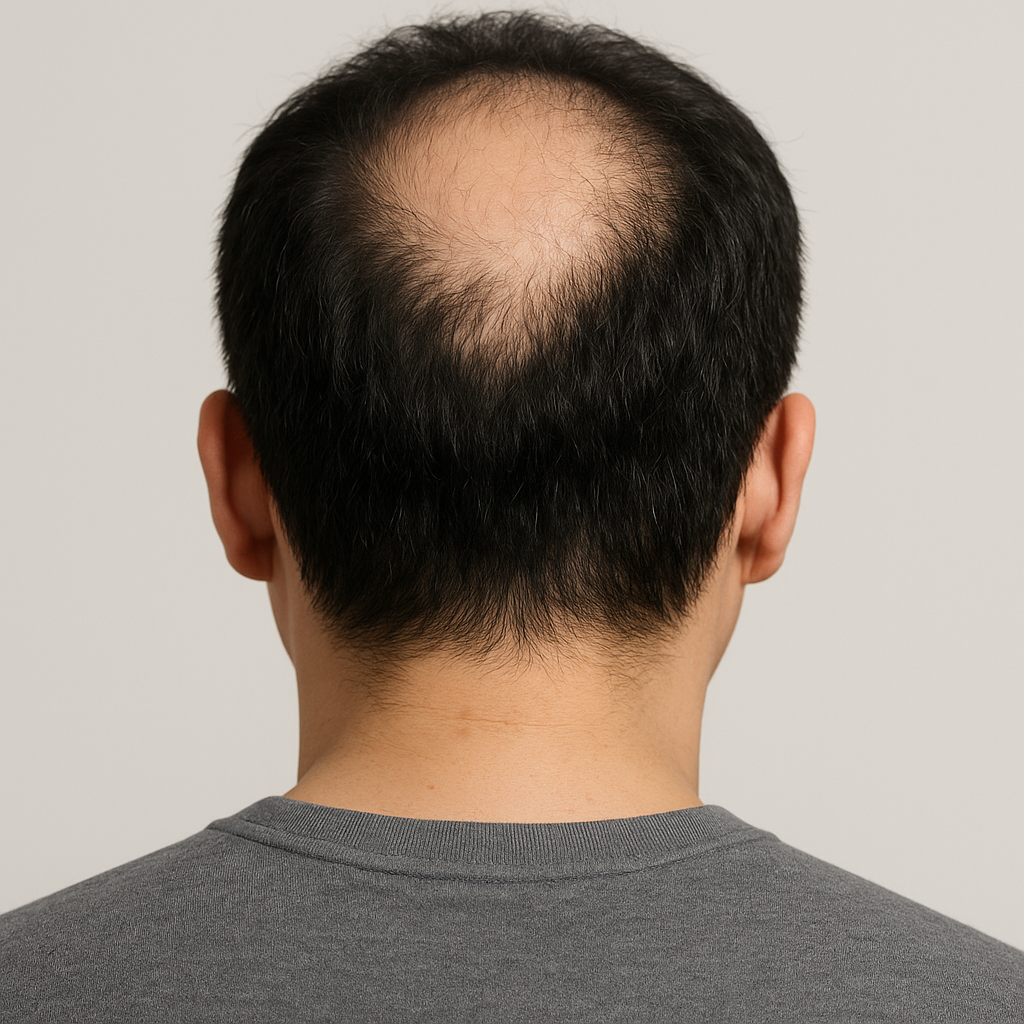 모발이식 시술 전 정수리 사진 이미지
